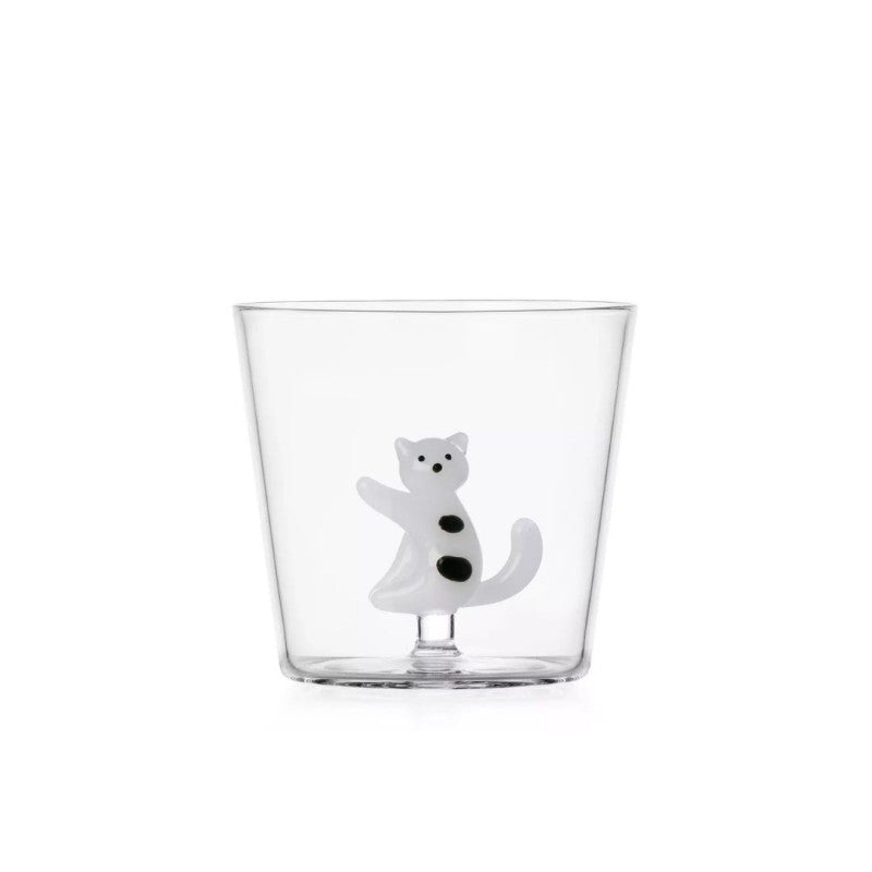 Bicchiere Tabby Cat - Gatto Bianco macchie Nere