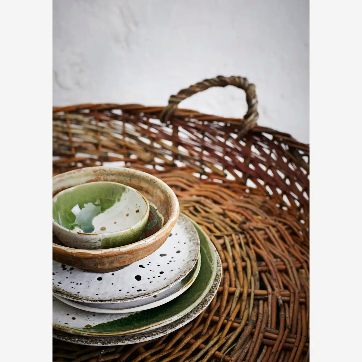 Piatto Piano - Verde e bianco 21 cm