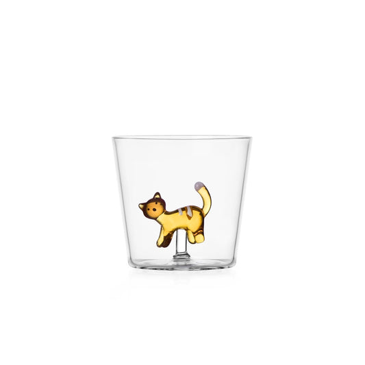 Bicchiere Tabby Cat - Gatto Ambra Striscie Bianche