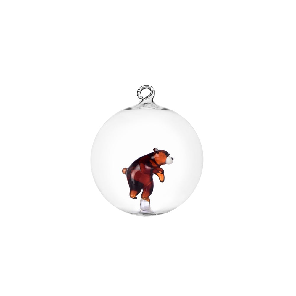 Pallina di Natale in Vetro - Orso Bruno