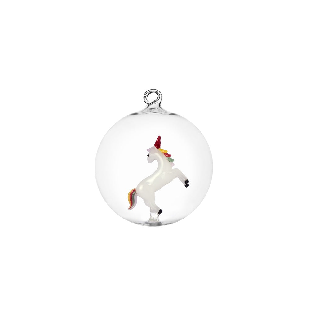 Pallina di Natale in Vetro - Unicorno