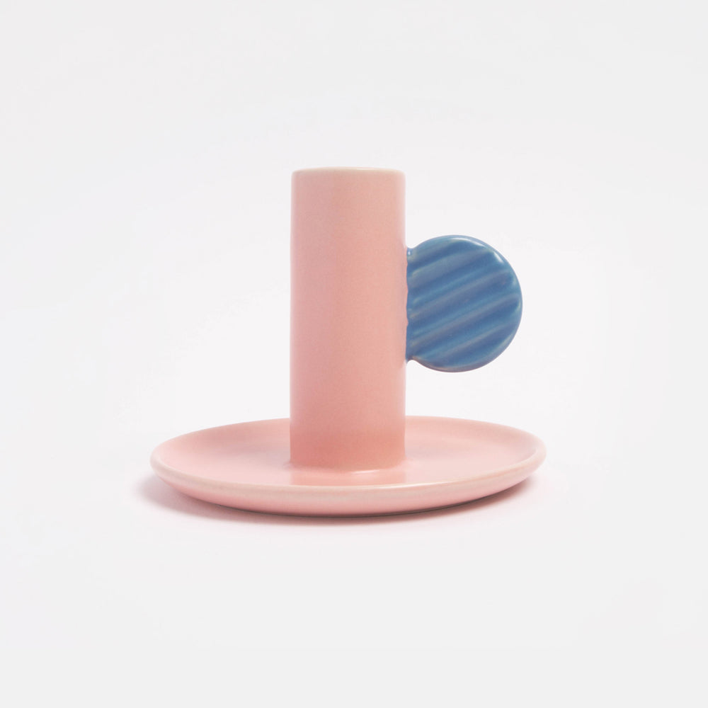 Porta candela Rosa in ceramica