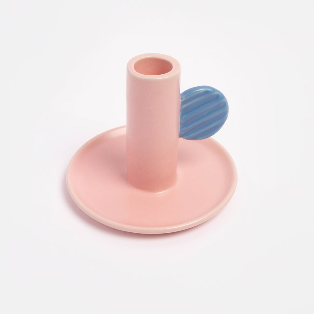 Porta candela Rosa in ceramica