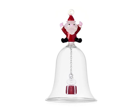 Campanella di Natale in Vetro - Babbo Natale