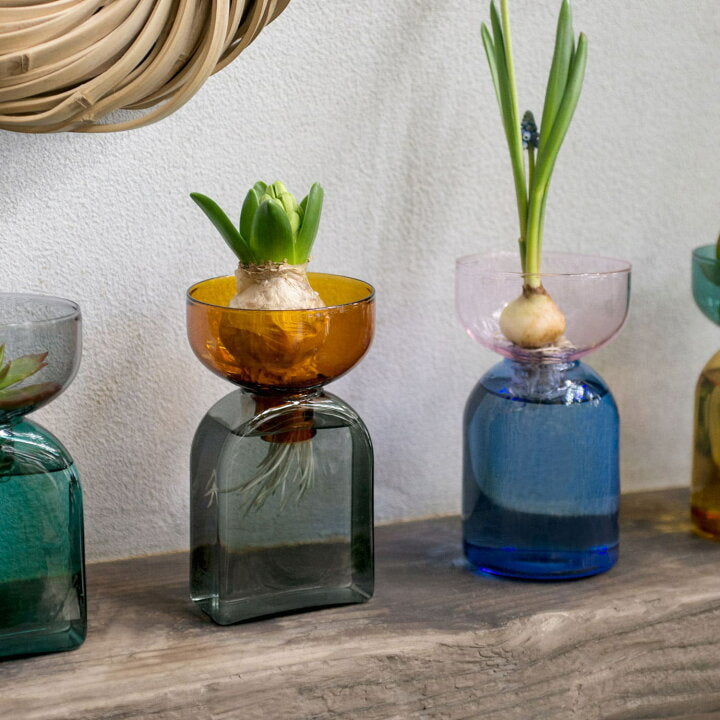 Vaso in Vetro Bicolore - Grigio e Verde