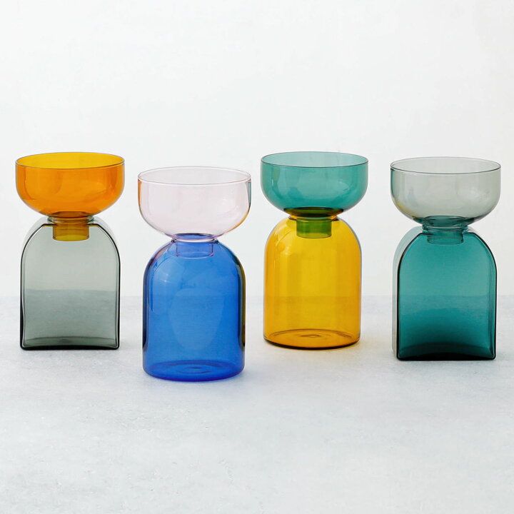 Vaso in Vetro Bicolore - Blu e Rosa