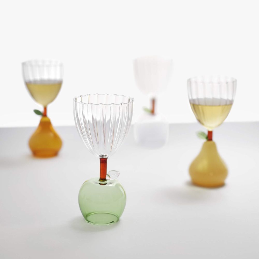 Calice Fruits and Flowers - Calice pera giallo opaco by Alessandra Baldereschi