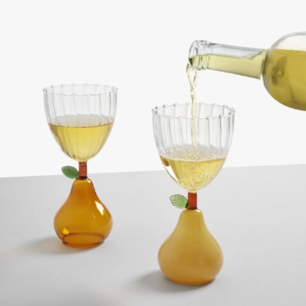 Calice Fruits and Flowers - Calice pera giallo opaco by Alessandra Baldereschi