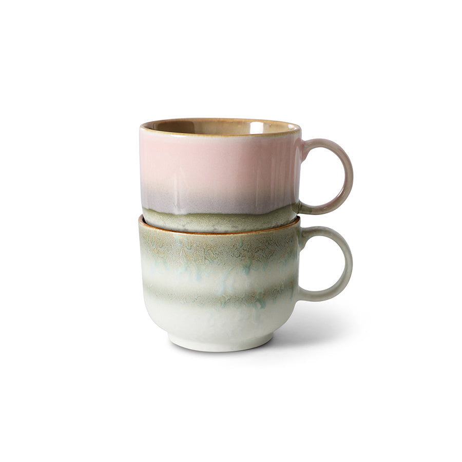 Set 2 Tazze da Thè 70s ceramics - Nova