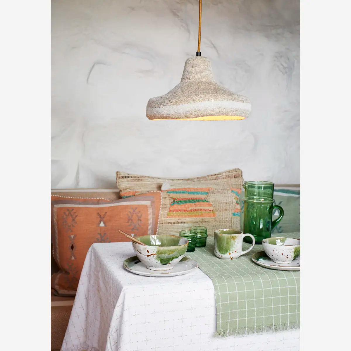 Piatto Piano - Verde e bianco 21 cm